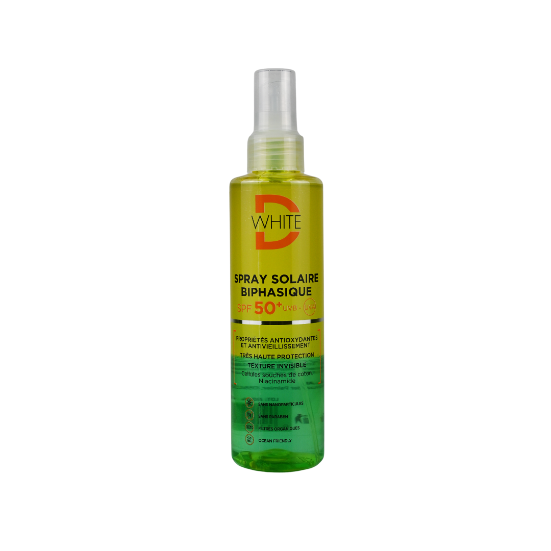D-WHITE SPRAY SOLAIRE BIPHASIQUE SPF50 200ML