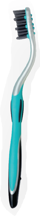 Miradh - Brosse à Dents Moyenne au Charbon Actif Bleu Clair
