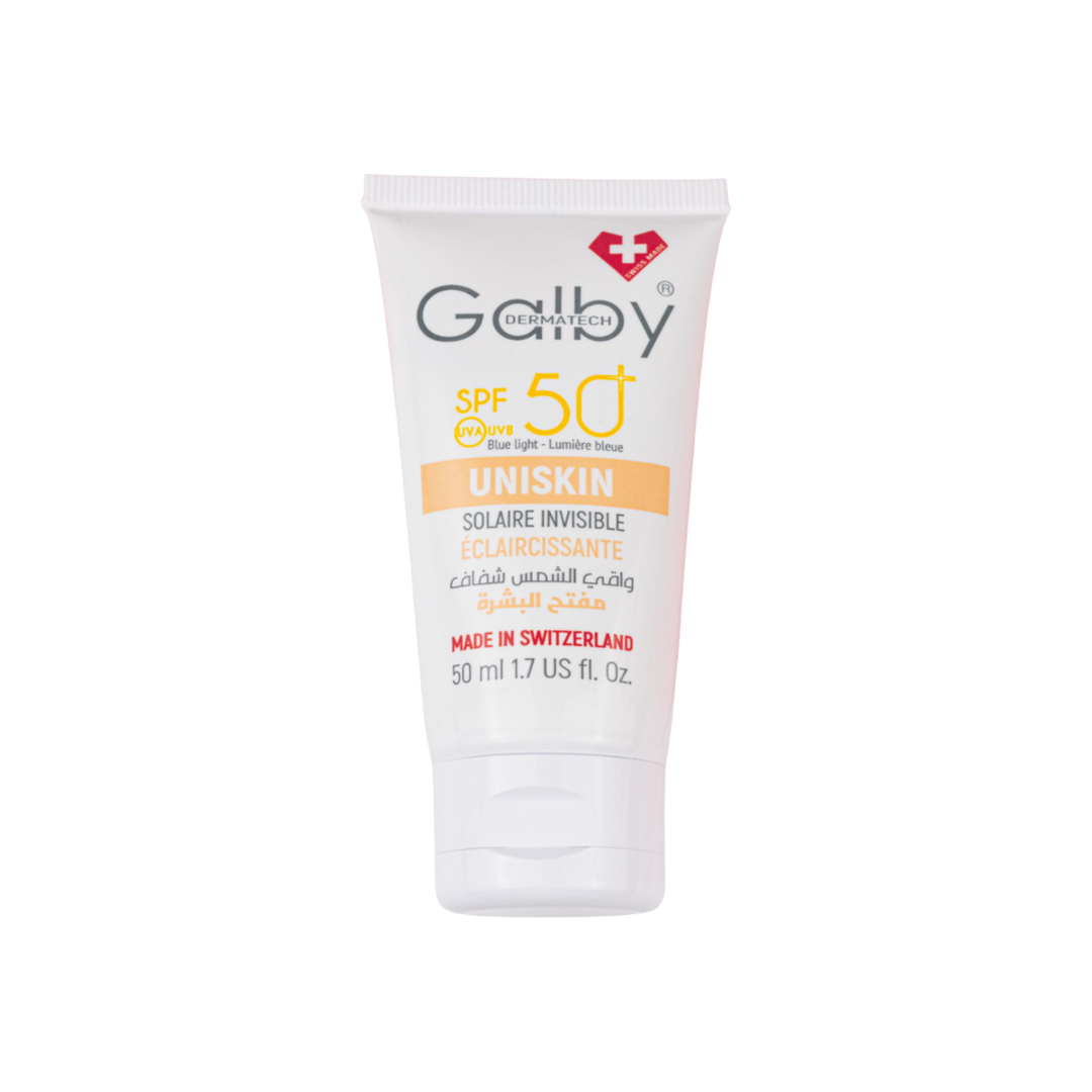 Galby Dermatech - Crème Solaire Invisible Eclaircissante SPF50+ UNISKIN