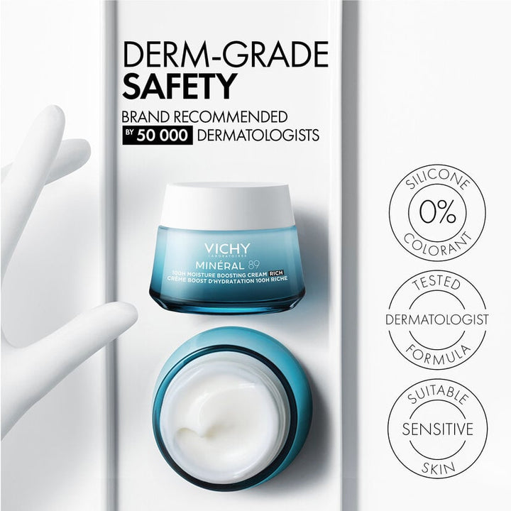Vichy - Minéral 89 Crème Boost d’Hydratation 72H Tous Types de Peaux | 50ml