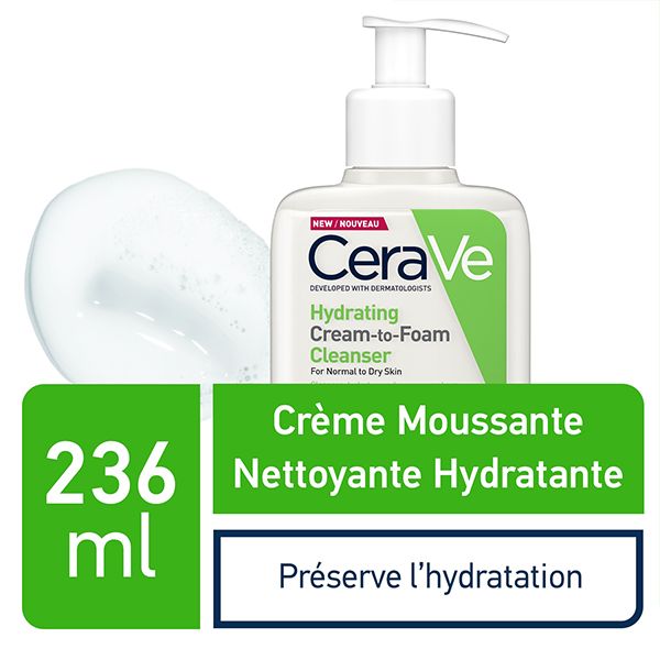 CeraVe – Crème Moussante Nettoyante Hydratante – 236 ml