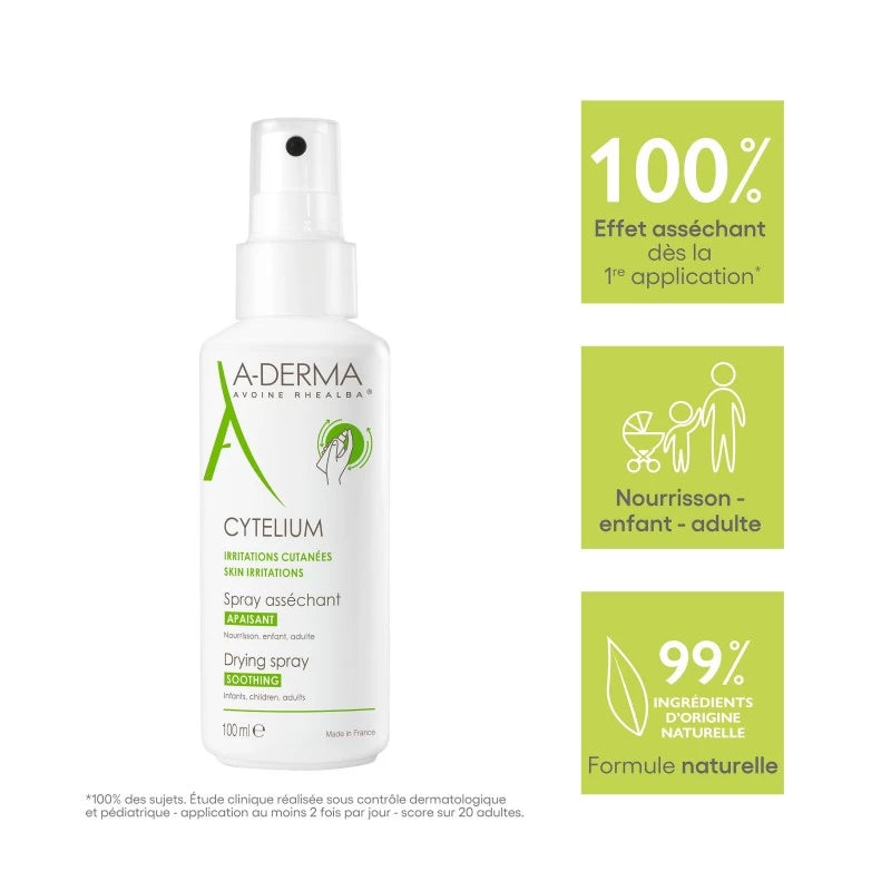 A-DERMA — CYTELIUM SPRAY ASSÉCHANT APAISANT — Spray asséchant — CYTELIUM
