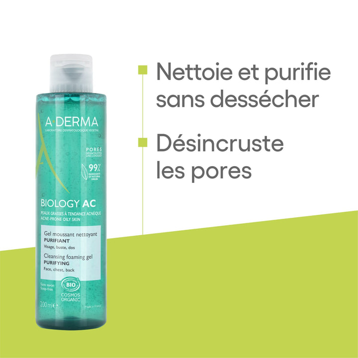 A-DERMA — BIOLOGY-AC GEL MOUSSANT PURIFIANT — Gel moussant — PHYS-AC