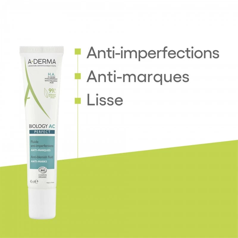 A-DERMA — PHYS-AC PERFECT FLUIDE VISAGE ANTI-IMPERFECTIONS ANTI-MARQUES — Phys-AC Perfect
