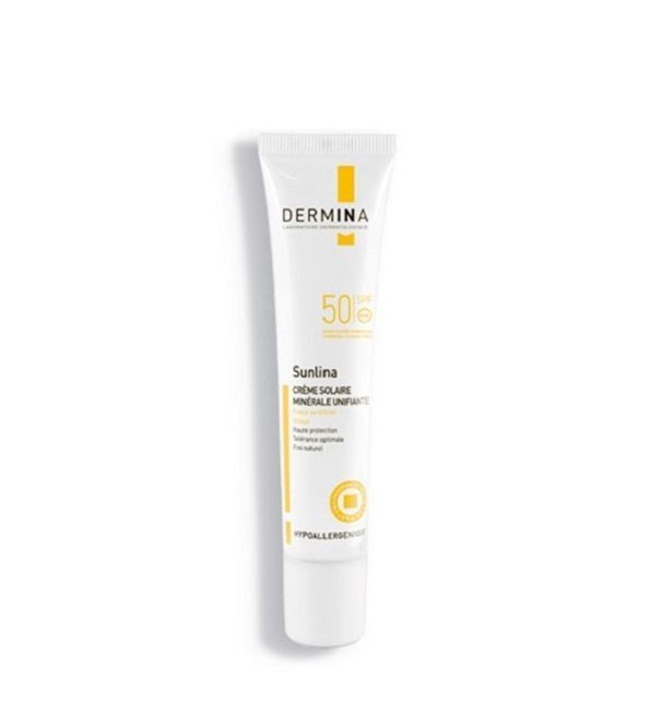 3760220372314-1.jpg DERMINA SUNLINA Ecran Minérale Unifiante Peau sèche spf50 40ml – Image 1