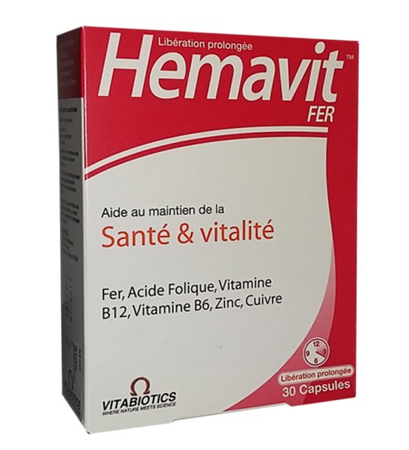 5021265243662-1.jpg Vitabiotics - Hemavit Fer Santé et Vitalité - 30 capsules – Image 1