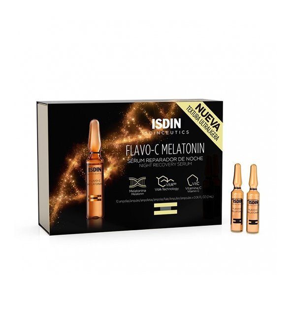 8429420143838-1-1.jpg Isdin Flavo-C Melatonin serum reparateur nuit 30ampoules*2ml – Image 1