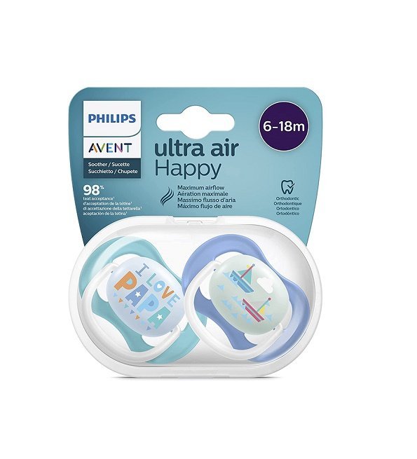 8710103949220-1.jpg AVENT Sucette Ultra Air 6-18Mois – Garçon – Image 1