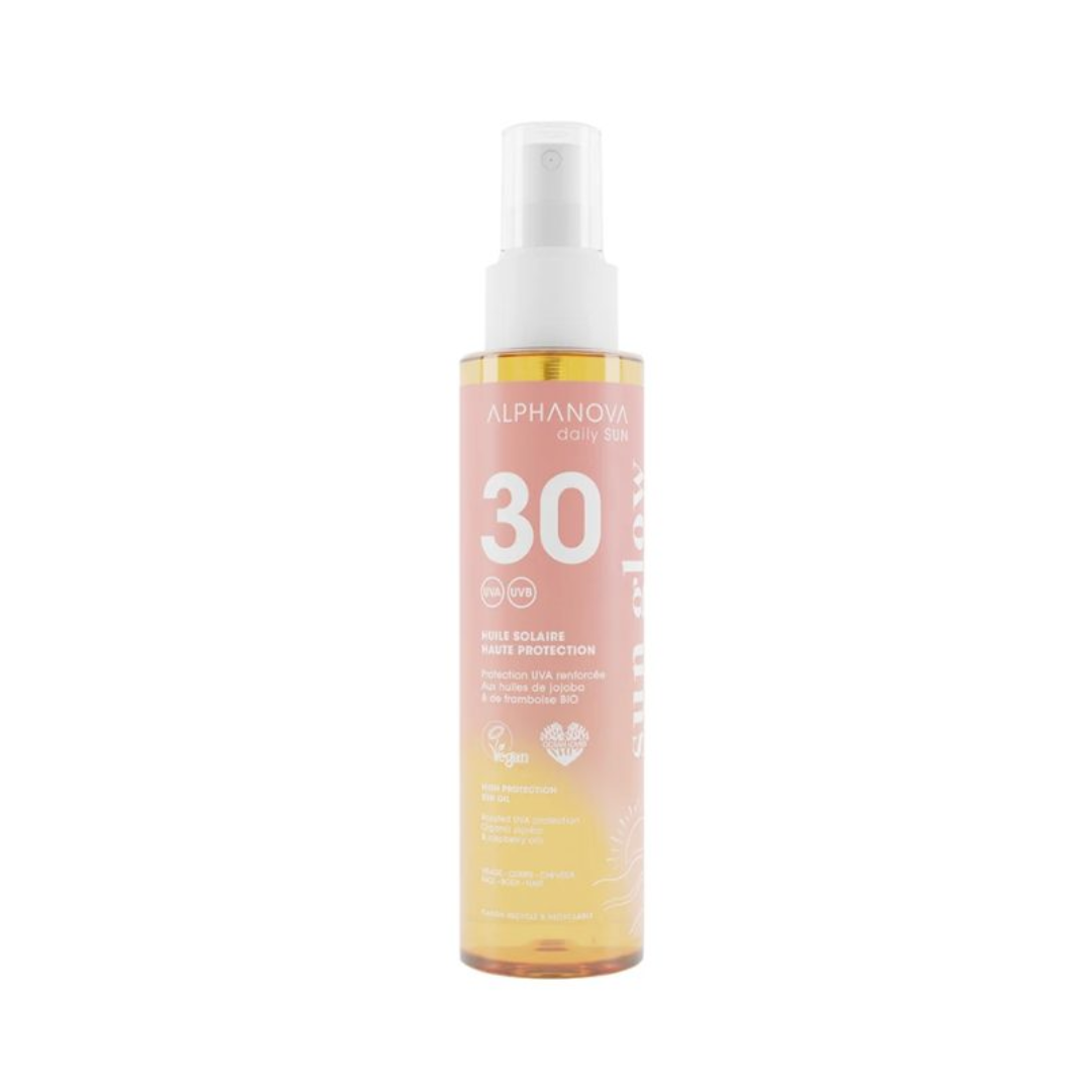 Alphanova-sun-glow-huile-solaire-spf30-125ml-1.png Alphanova Sun Glow Huile Solaire Spf30 125ml – Image 1