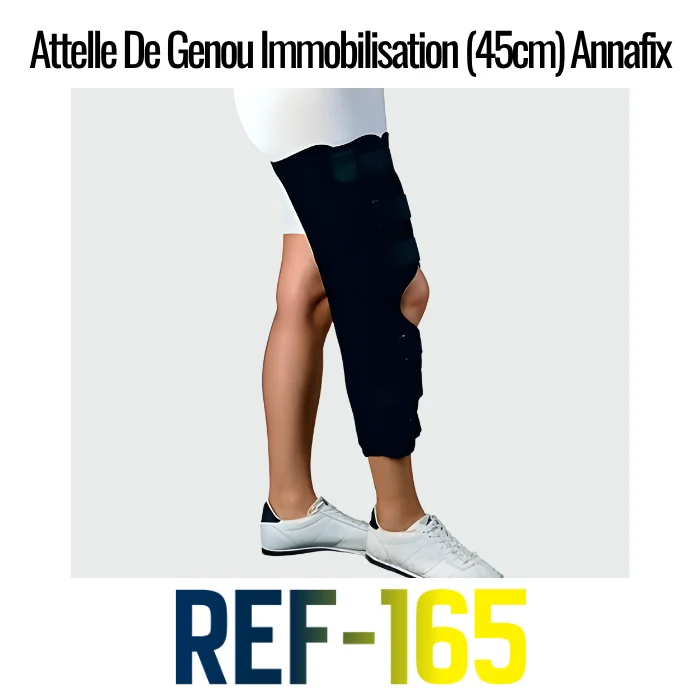 Attelle-De-Genou-Immobilisation-45cm-Annafix-165.webp ANNAFIX Attelle de Genou Immobilisation (45cm) REF-165 – Image 1