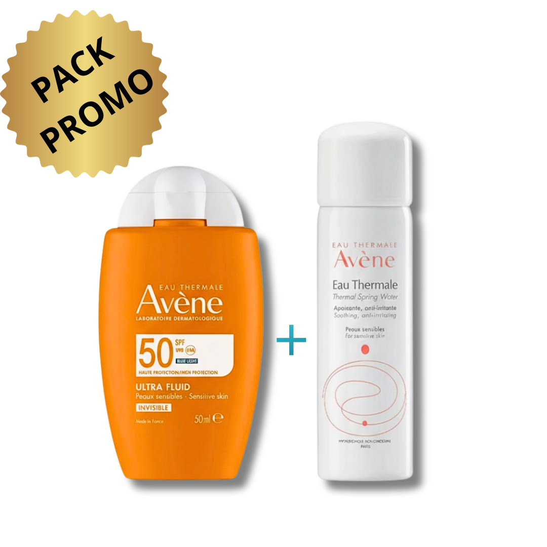 Av-Ecran-Ultra-Fluide-Invisible-spf50-50mlEau-Thermale-pack.png Avene Ecran Ultra Fluide Invisible spf50 50ml+Eau Thermale Pack – Image 1