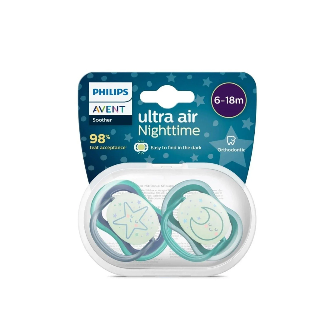 Avent-Suc-Ultra-Air-Night-Time-6-18m-Scf37613-Boy-1.png Avent Sucette Ultra Air Night Time 6-18m Scf376/13 Boy – Image 1