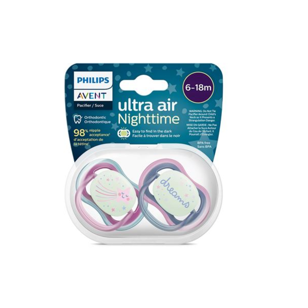 Avent-Sucette-Ultra-Air-Night-Time-6-18m-Scf37614-Girl-1.png Avent Sucette Ultra Air Night Time 6-18m Scf376/14 Girl – Image 1