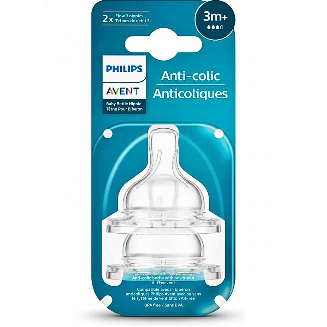 Avent-Tetine-Anti-colic-Flow3-3m-Ref-SCY76302-1.png Avent Tetine Anti-Colic Flow3 +3m Reference SCY763/02 – Image 1