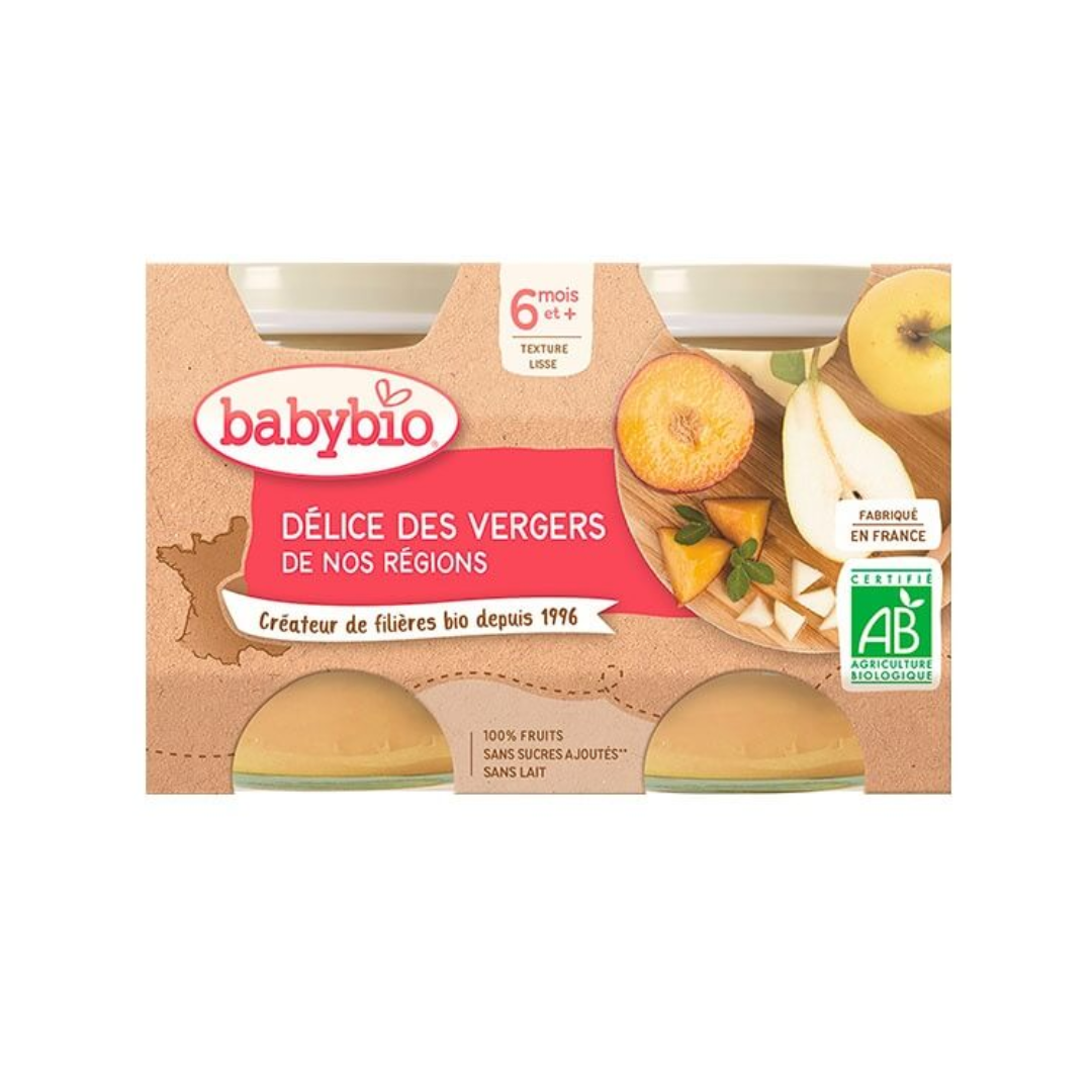 BABYBIO-PETIT-POT-DELICE-DES-VERGERS-2130G-2.png BABYBIO PETIT POT DELICE DES VERGERS 2 x 130G – Image 1