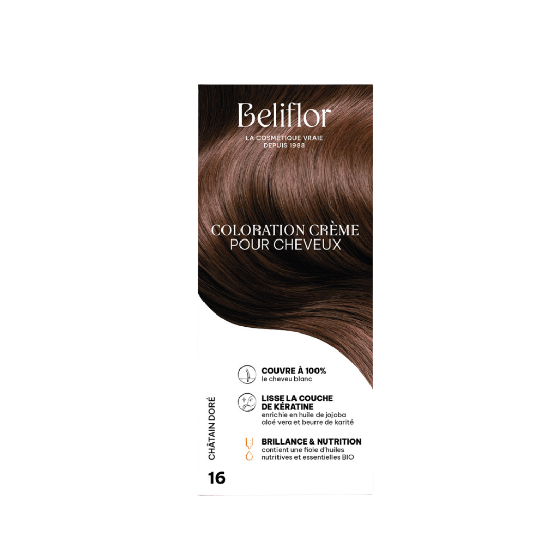 Beliflor-Coloration-N°16-Chatain-Dore.png Beliflor Coloration N°16 Chatain Dore – Image 1