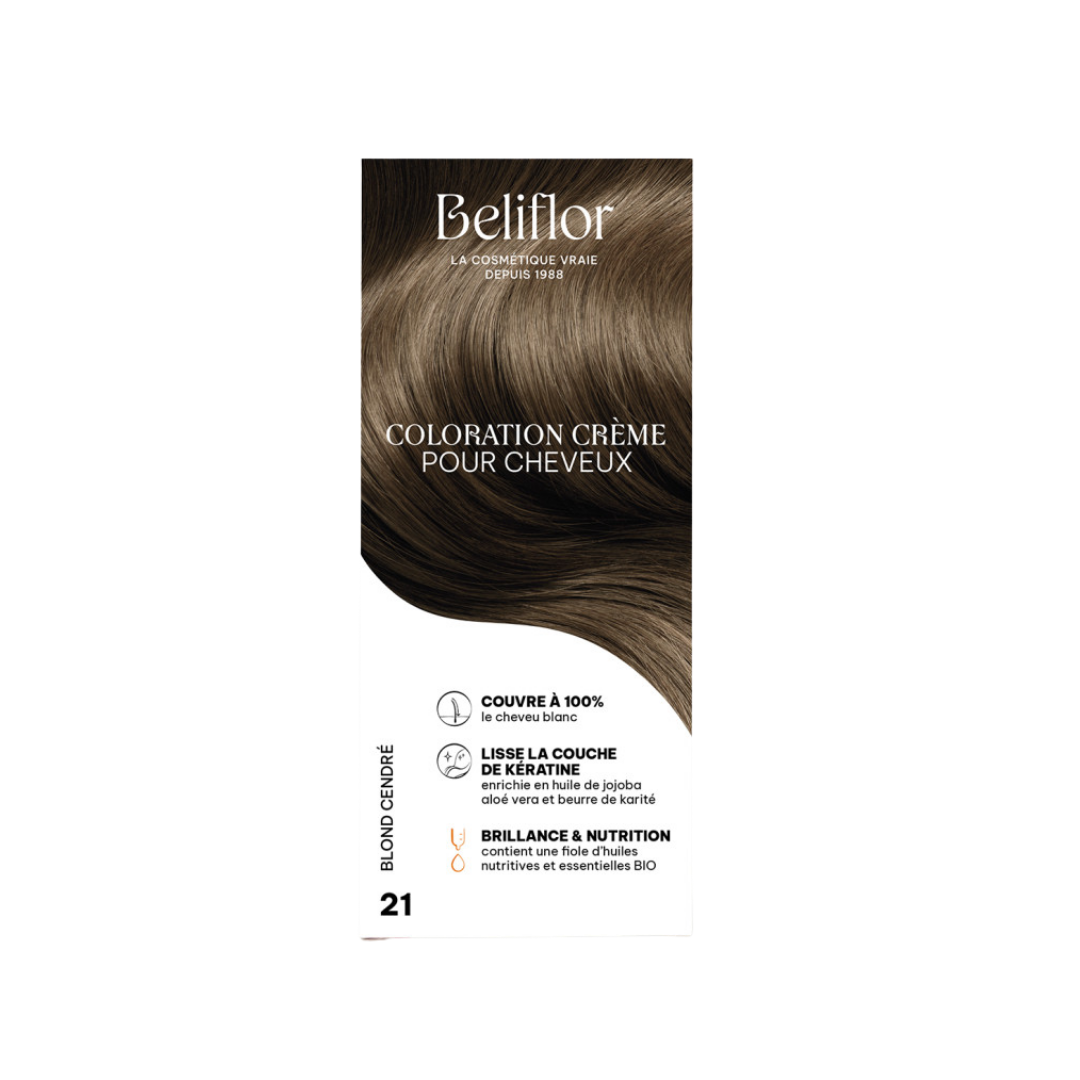 Beliflor-Coloration-N°21-Blond-Cendre.png Beliflor Coloration N°21 Blond Cendre – Image 1