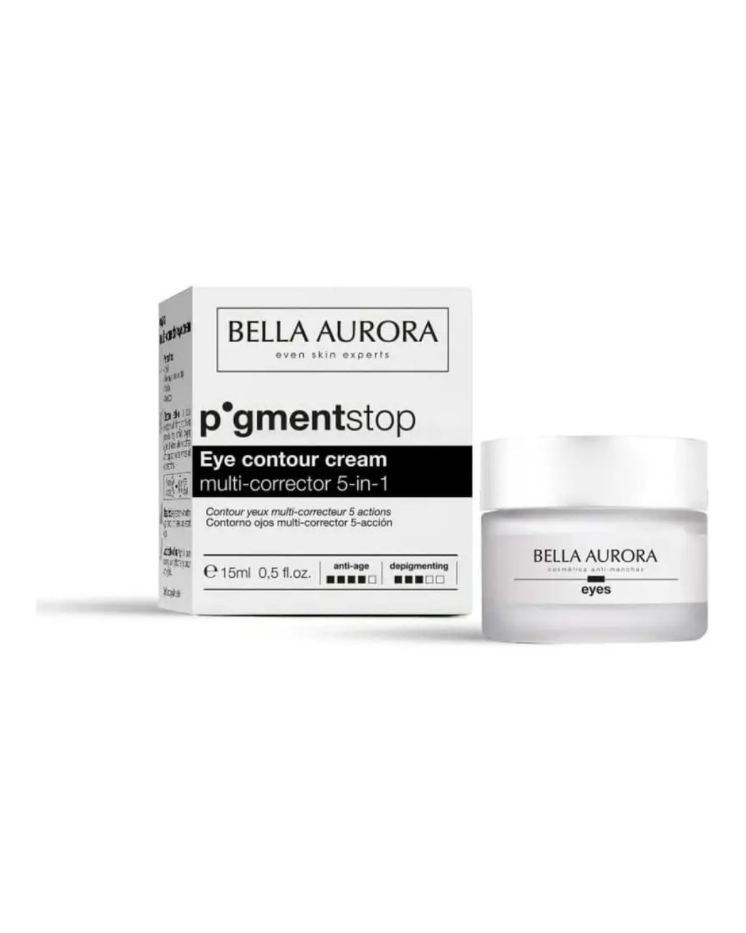 Bella-Aurora-pigment-stop-Eye-contour-cream-5in1-15ml-1.png Bella Aurora Pigment Stop Eye Contour Cream 5in1 15ml – Image 1