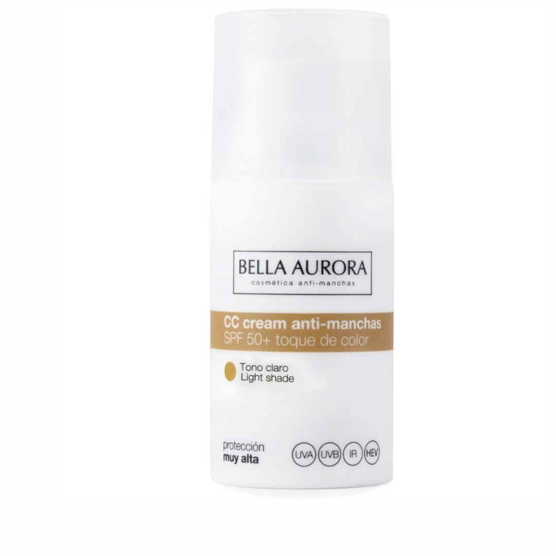 Bella-aurora-CC-creme-clair-spf50-30ml-1.jpg Bella Aurora CC Crème Anti-Taches SPF50 Teinte Claire – Image 1