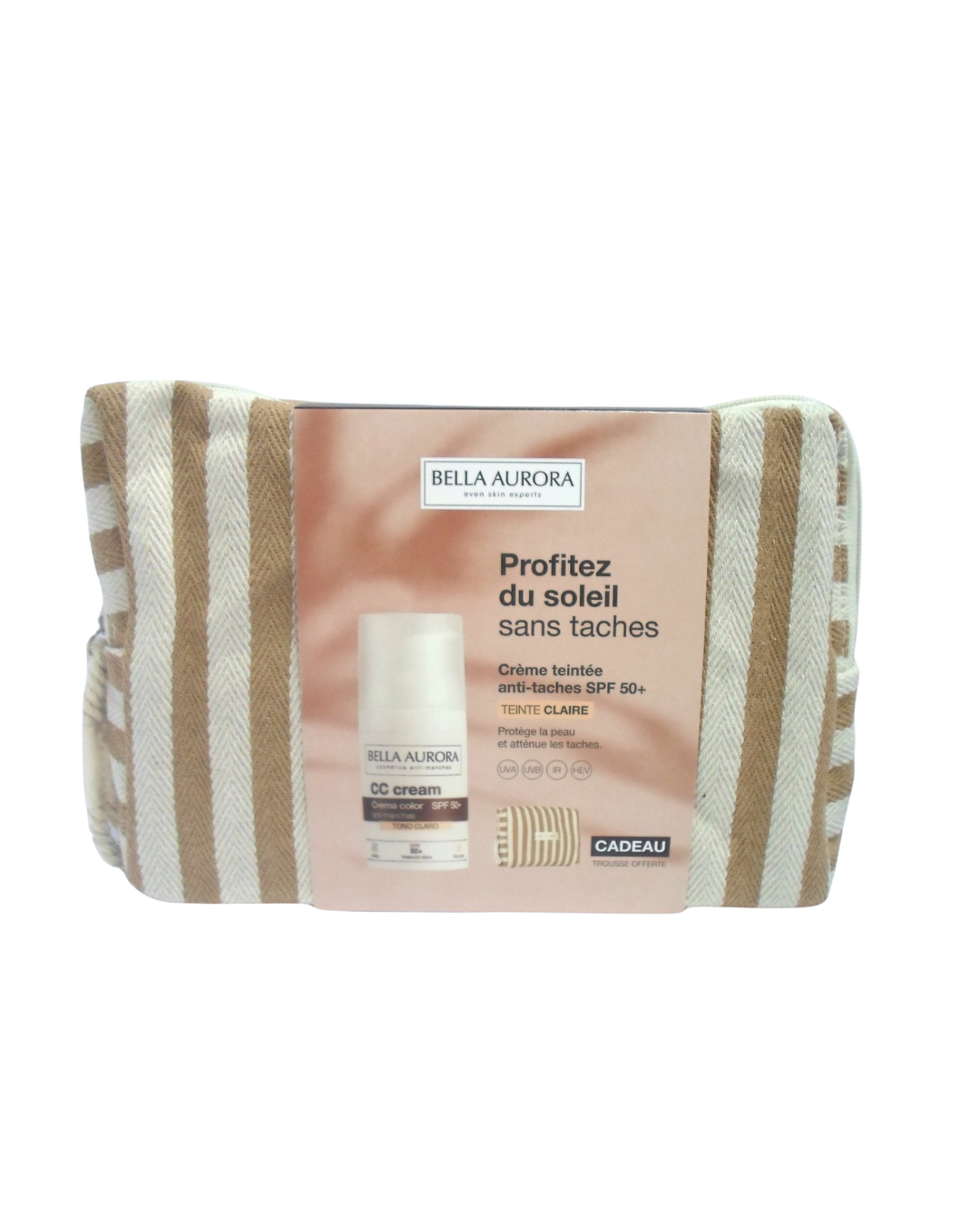 Bella-aurora-CC-creme-clair-spf50-30ml-Trousse-1.png Bella Aurora CC Creme Clair Spf50+ 30ml Avec Trousse Offerte – Image 1