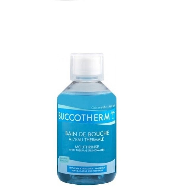 Buccotherm-Bain-De-Bouche-Sans-Alcool-300-Ml-1.jpg Buccotherm Bain de Bouche Bleu sans Alcool 300ml – Image 1