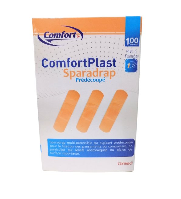 Comfort-plast-sparadrap-extensible-100pcs-1.png Comfort Plast Sparadrap Extensible 100 Pieces – Image 1