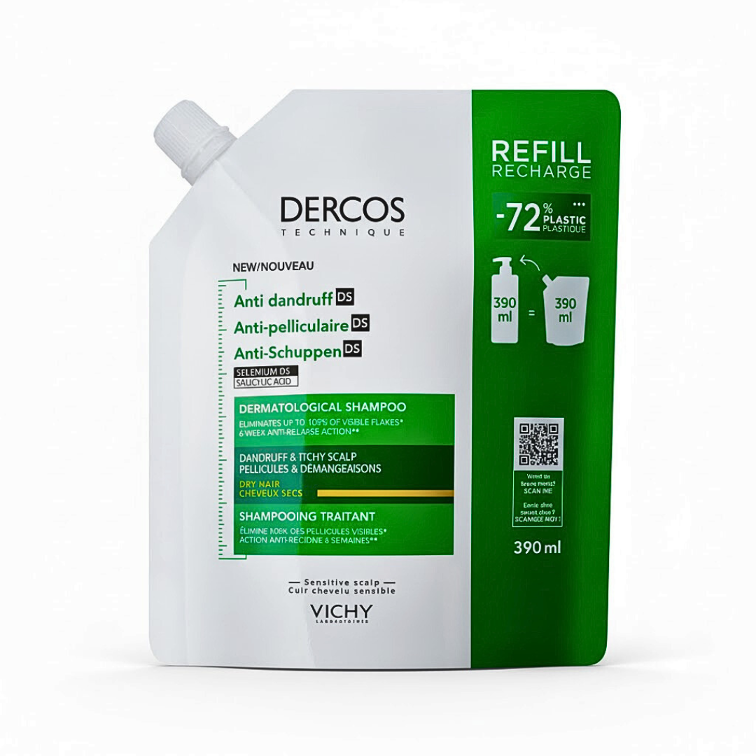 Dercos-Shamp-Anti-Pelliculaire-Chvx-Secs-Refill-Recharge-390ml-1.png Dercos Shampoing Anti-Pelliculaire Cheveux Secs Refill Recharge 390ml – Image 1