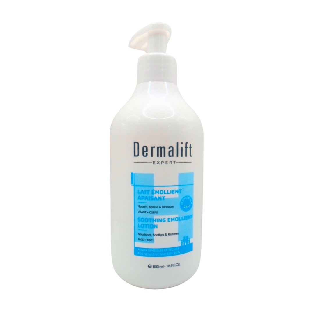 Dermalift-Lait-corporel-emollient-apaisant-500ml-2.png Dermalift Lait Corporel Emollient Apaisant 500ml – Image 1