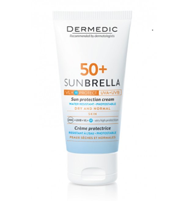 Dermedic-Sunbrella-Creme-Spf50-Peau-seches-et-Normales-50ml.jpg Dermedic Sunbrella Creme Spf50+ Peau seches et Normales 40ml – Image 1
