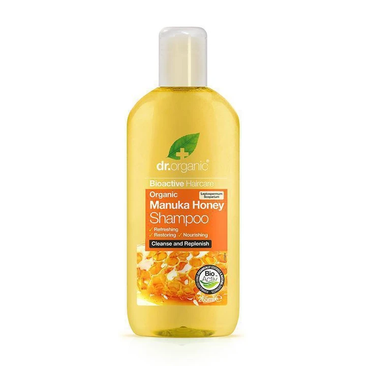 DrOrganic-Shampooing-au-Miel-de-Manuka265Ml-1.png Dr Organic Shampooing au Miel de Manuka 265Ml – Image 1