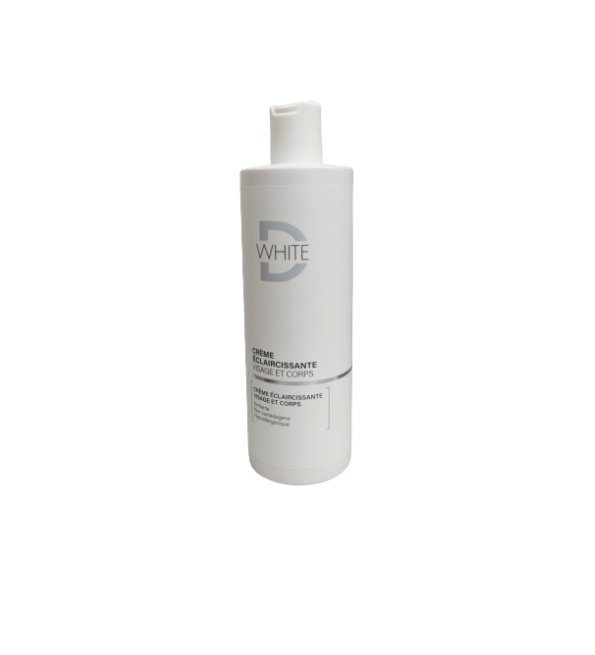 Dwhite-creme-eclaircissante-visage-corps-400ml-1.jpg Dwhite Créme Eclaircissante Visage et Corps 400ml – Image 1