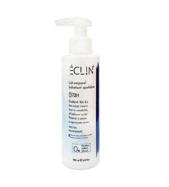 Eclin-Lait-corporel-hydratant-quotidien-72h-200ml-1.jpg Eclin Lait Corporel Hydratant Quotidien 72h 200ml – Image 1
