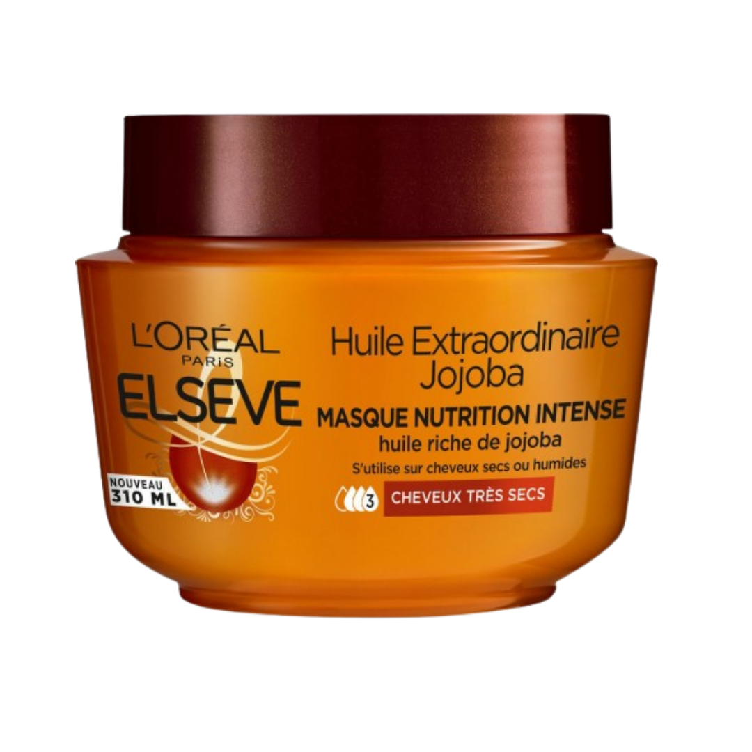 Elseve-Huile-Extrao.-Jojoba-masque-Nutrition-intense-300ml-1.png L'Oreal Paris Elseve Huile Extrao. Jojoba masque Nutrition intense 300ml – Image 1