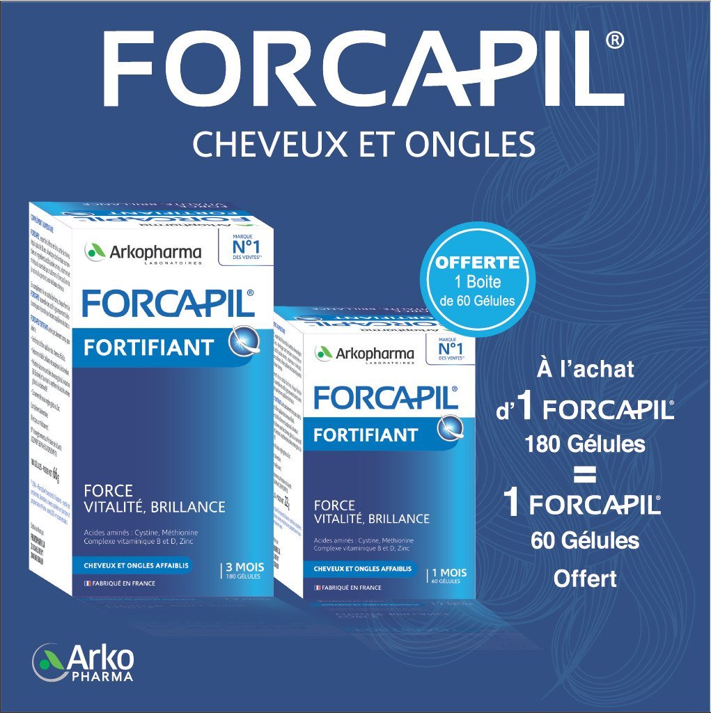 Forcapil-Promo-11024_1.jpg Forcapil Duo pack 180 gelules+60 gelules – Image 1