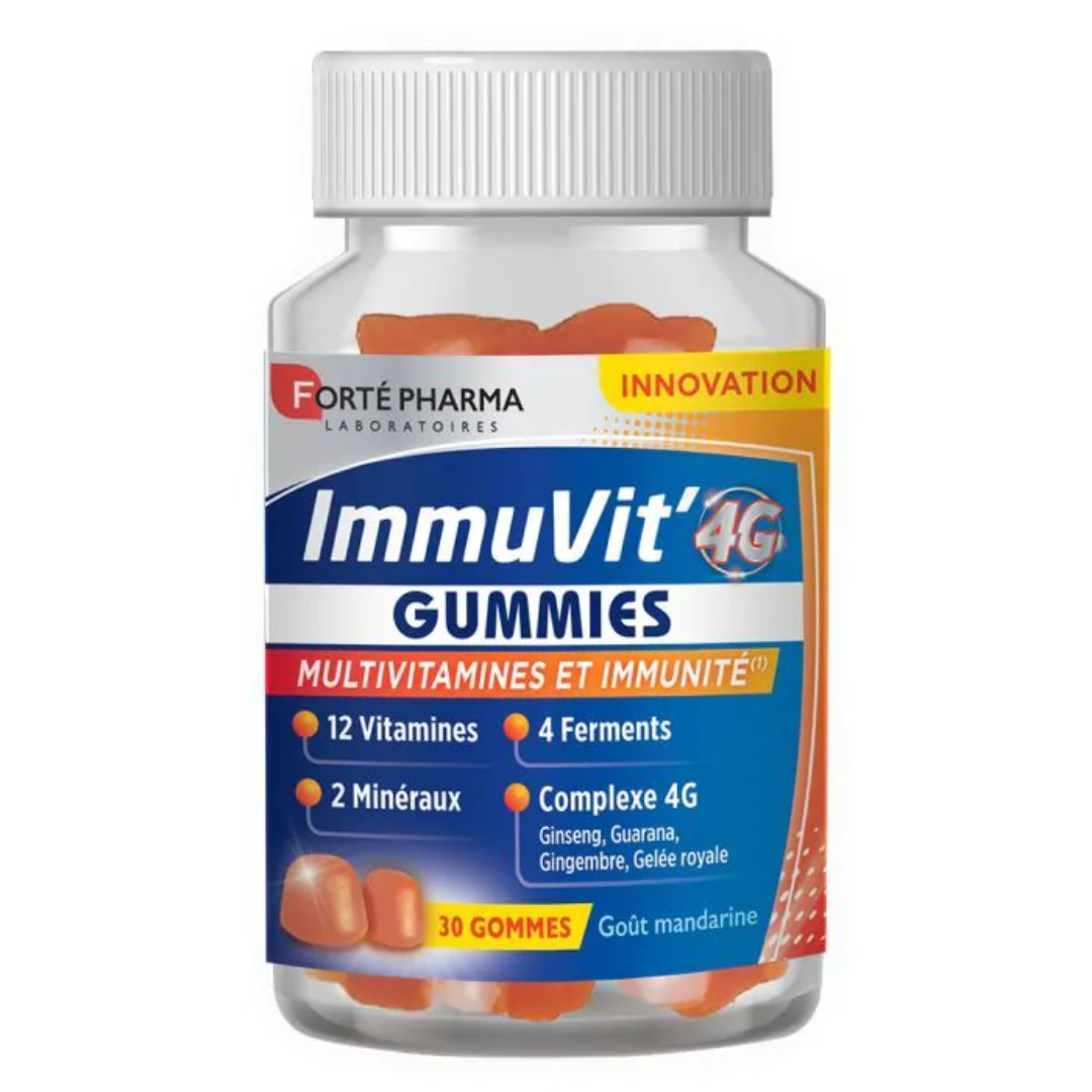 Forte-Pharma-Immuvit-4G-Gout-Mandarine-30gommes-1.png Forte Pharma Immuvit' 4G Gout Mandarine 30gommes – Image 1