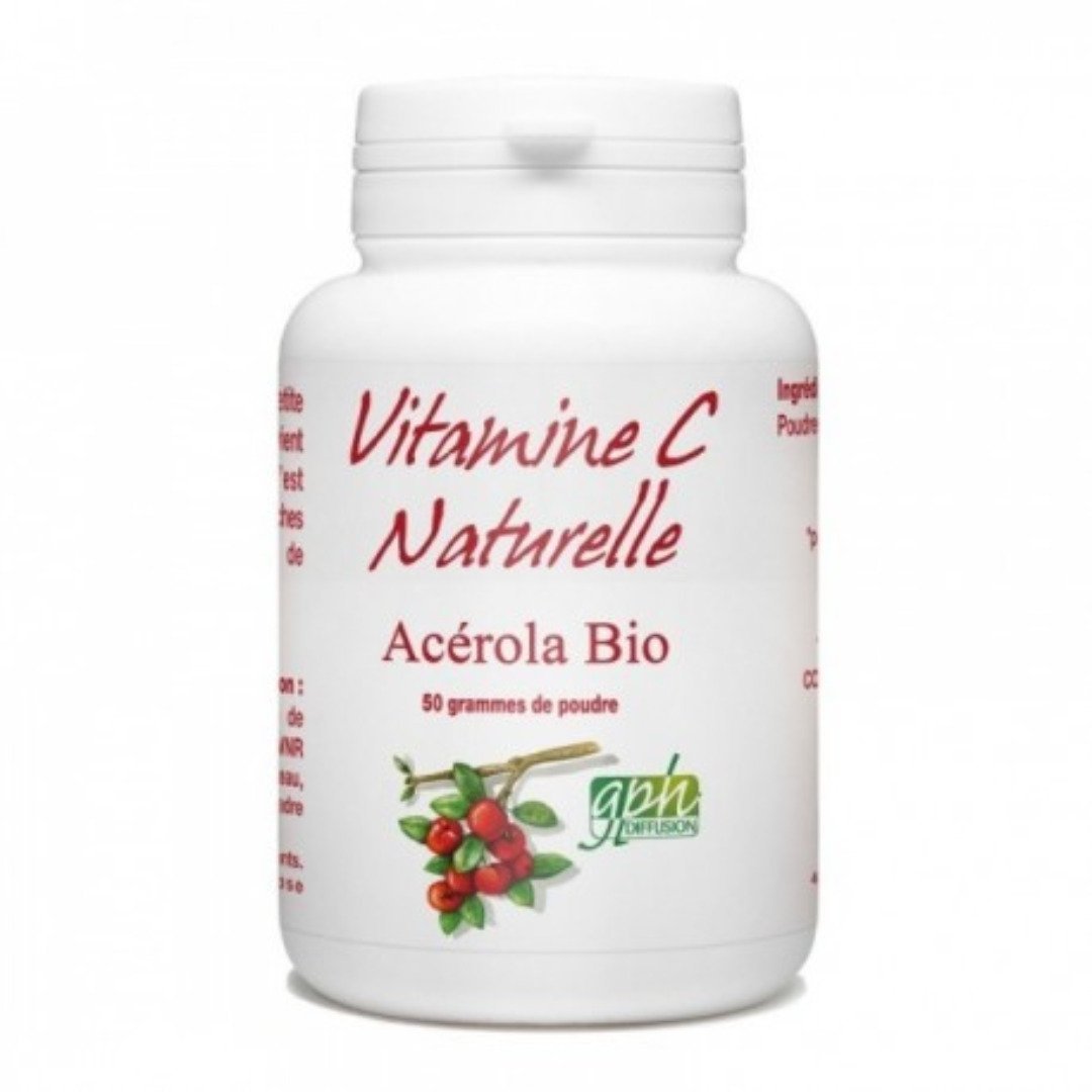 GPH-Acerola-Vitamine-C-poudre-50gr-1.jpg GPH Acerola Vitamine C Poudre 50g – Image 1