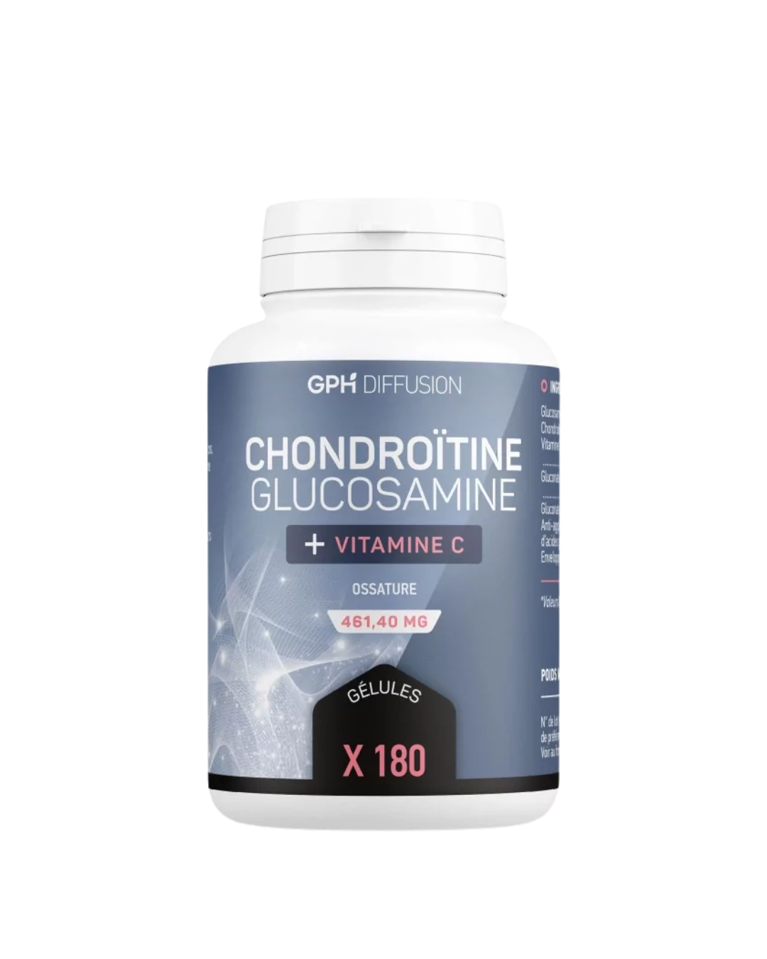 GPH-Chondroitine-Glucosamine-180gelules-1-1-1.png GPH Chondroitine+ Glucosamine + Vitamine C 180 Gelules – Image 1