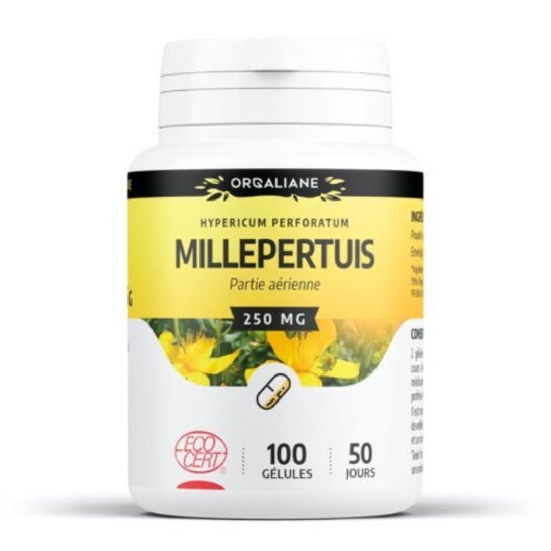 GPH-Millepertuis-100gelules-250mg-1.jpg GPH Orgaliane Millepertuis 100 Gelules – Image 1