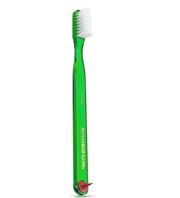 GUM-409-Classic-Toothbrush-with-rubber-tip-Compact-Head-Soft-Brush.png Gum Brosse à Dent Classic Soft Compacte 409 – Image 1