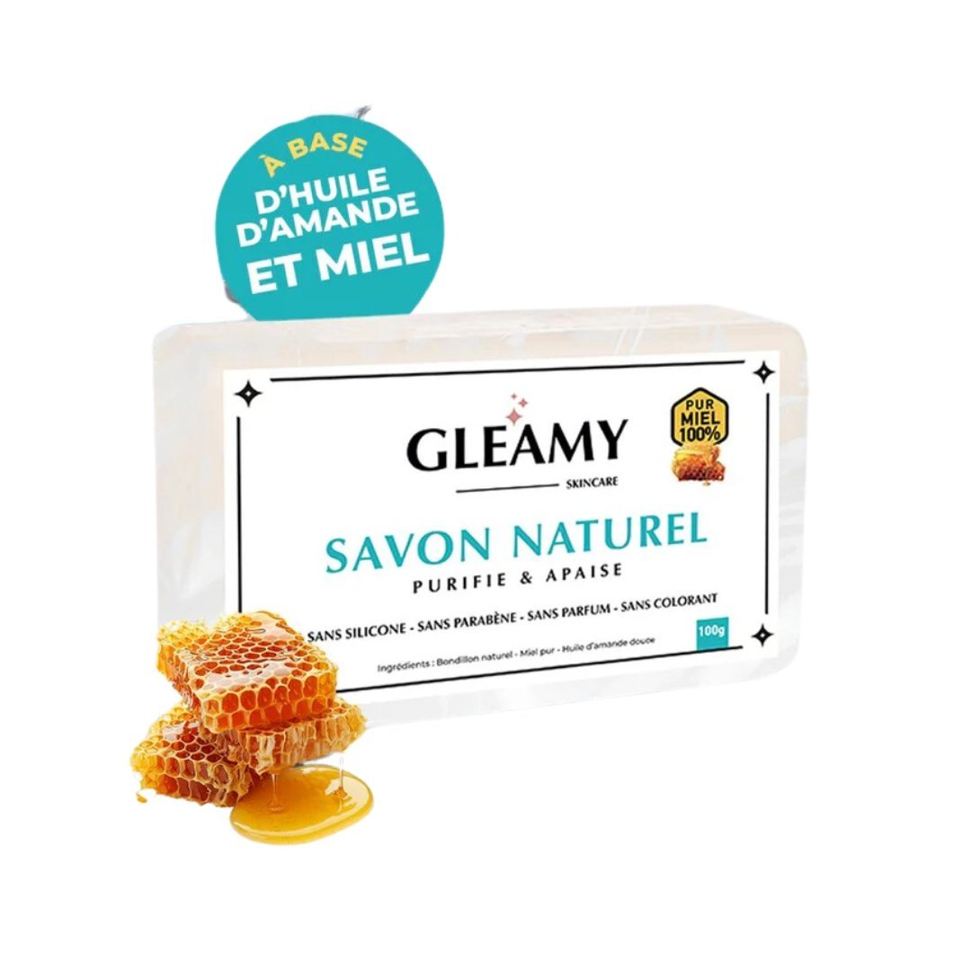 Gleamy-Savon-Naturel-purifie-apaise-100g-1.jpg Gleamy Savon Naturel Purifie & Apaise 100g – Image 1
