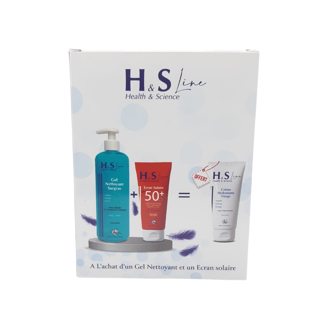 HS-Line-Gel-Net-250mlEcr-Solaire-Inv-spf5050mlCreme-Hydr-50ml-Pack-1.png H&S Line Gel Nettoyant 250ml+Ecran Solaire Invisible spf50+50ml + Creme Hydratant 50ml Pack – Image 1
