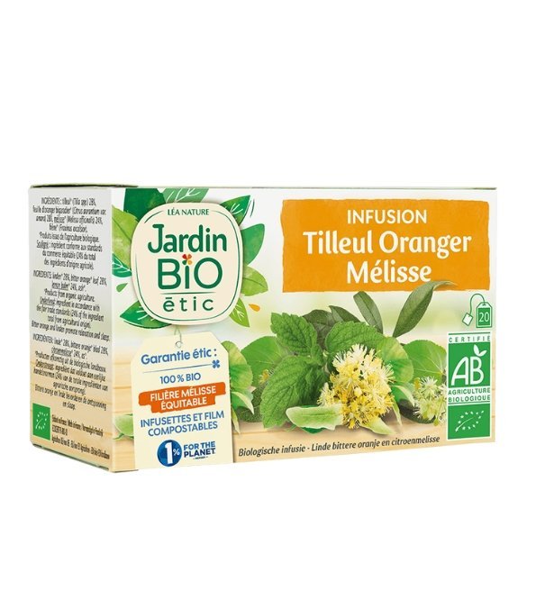 JARDIN-BIO-INFUSION-TILLEUL-ORANGER-MELISSE-30G-1.jpg JARDIN BIO INFUSION TILLEUL ORANGER MELISSE 20 SACHET – Image 1