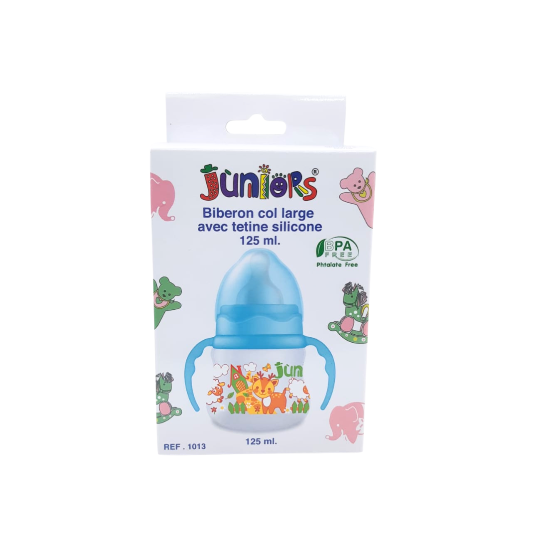 Juniors-Biberons-Col-Large-avec-Poignet-125ml-1.png Juniors Biberons Col Large avec Poignet 125ml – Image 1