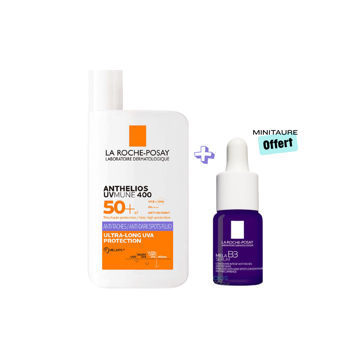 La-Roche-Posay-Anthelios-Fluide-Anti-Taches-spf50-50mlMela-B3-Miniature-Pack.png La Roche Posay Anthelios Fluide Anti-Taches spf50+ 50ml+Mela B3 Pack – Image 1