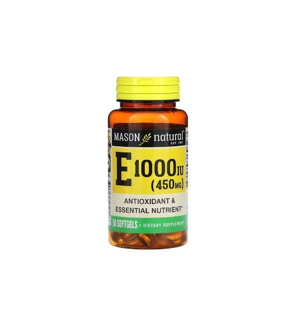 Mason-natural-E-1000-IU-50-softgels-504-50-1.jpg Mason natural E 1000 IU 50 Softgels – Image 1