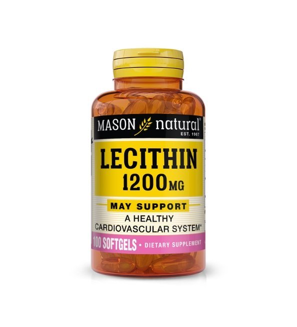 Mason-natural-Lecithin-1200mg-100-softgels-529-100C-1.jpg Mason Natural Lecithin 1200mg 100 Softgels – Image 1