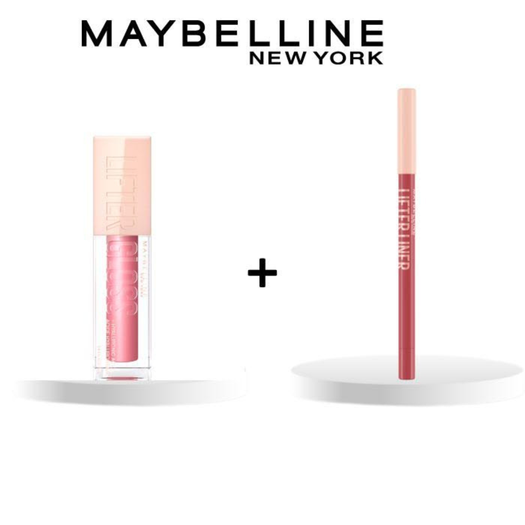 Maybelline-Lifter-Gloss-005-Petal-5.4mlLifter-Liner-009-Peaking-Pack-1.png Maybelline Lifter Gloss 005 Petal 5.4ml + Lifter Liner 009 Peaking Pack – Image 1