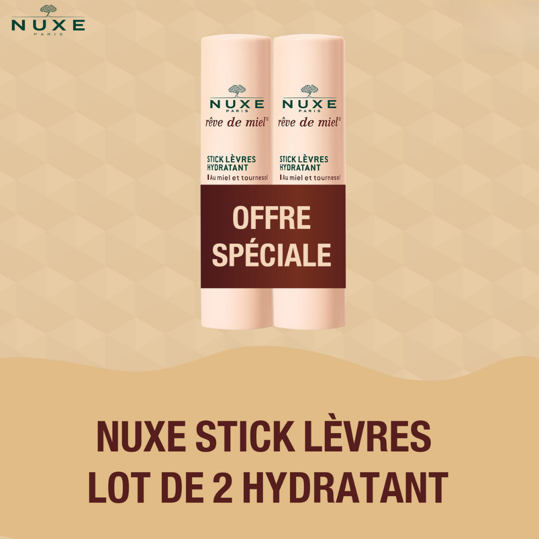 NUXE-Reve-de-Miel-–-Stick-Levres-Hydratant-Lot-de-2.png NUXE Rêve de Miel – Stick Lèvres Hydratant Lot de 2 – Image 1