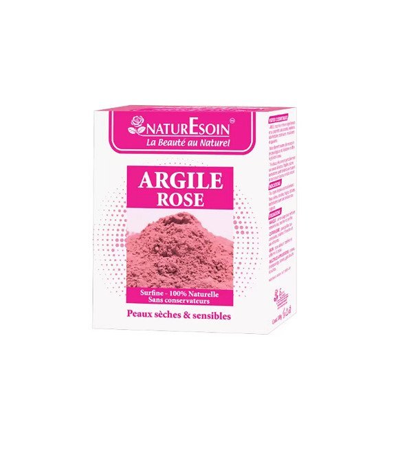 Nature-soin-argile-Rose-sachet-100G-1.jpg Nature soin argile Rose sachet 100G – Image 1