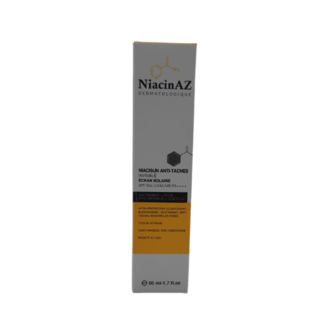 NiacinAZ-Niacisun-Anti-Taches-SPF50-50ml-1.png NiacinAZ Niacisun Anti-Taches SPF50+ 50ml – Image 1